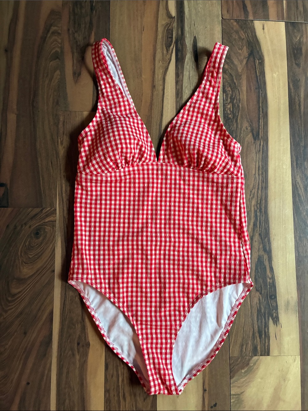Shade & Shore Red Gingham One-Piece Swimsuit
